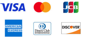VISA・マスターカード・JCB・AMEX・DINERS・DISCOVER